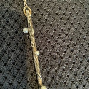 Retired Mignon Faget pearl studded sterling silver stick lariat